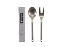 Load image into Gallery viewer, Titanium Fork &amp; Spoon Set by Snow Peak
